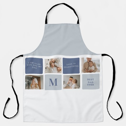 Moderne Collage Foto & Blue Happy Fathers Day Gift Schort (Voorkant)