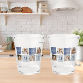 Moderne Collage Foto & Blue Happy Fathers Day Gift Shot Glas