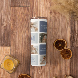 Moderne Collage Foto & Blue Happy Fathers Day Gift Thermosbeker