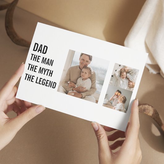Moderne Collage Foto | Cadeau voor Vader Briefkaart