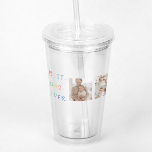 Moderne collage foto Colorful Best Pap Ever Gift Acryl Drinkbeker