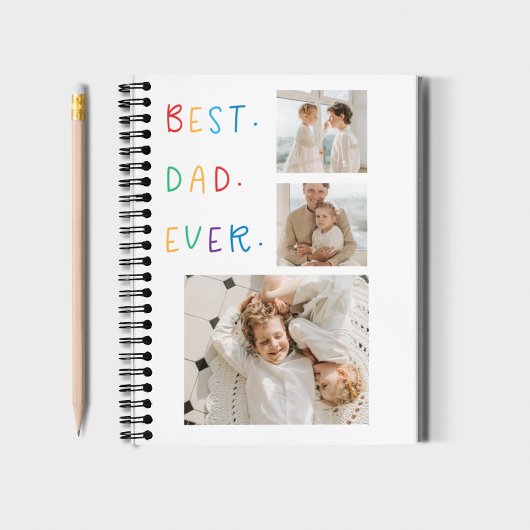 Moderne collage foto Colorful Best Pap Ever Gift Notitieboek