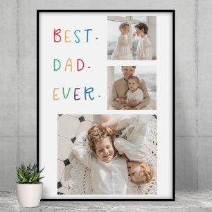 Moderne collage foto Colorful Best Pap Ever Gift Poster
