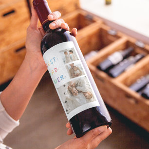 Moderne collage foto Colorful Best Pap Ever Gift Wijn Etiket