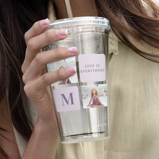Moderne Collage Foto Happy Mothers Day Paarse Gift Acryl Drinkbeker
