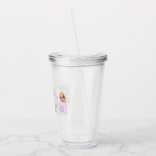 Moderne Collage Foto Happy Mothers Day Paarse Gift Acryl Drinkbeker (Links)