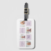 Moderne Collage Foto Happy Mothers Day Paarse Gift Bagagelabel (Voorkant (verticaal))