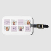 Moderne Collage Foto Happy Mothers Day Paarse Gift Bagagelabel (Voorkant (horizontaal))