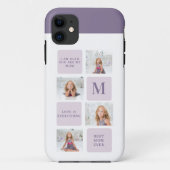 Moderne Collage Foto Happy Mothers Day Paarse Gift Case-Mate iPhone Case (Achterkant)