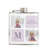 Moderne Collage Foto Happy Mothers Day Paarse Gift Heupfles (Voorkant)