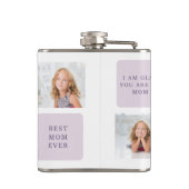 Moderne Collage Foto Happy Mothers Day Paarse Gift Heupfles (Achterkant)