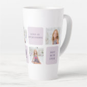Moderne Collage Foto Happy Mothers Day Paarse Gift Latte Mok (Rechterhoek)