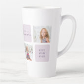 Moderne Collage Foto Happy Mothers Day Paarse Gift Latte Mok (Rechts)