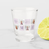 Moderne Collage Foto Happy Mothers Day Paarse Gift Shot Glas (Voorkant)