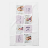 Moderne Collage Foto Happy Mothers Day Paarse Gift Theedoek (Verticaal)