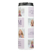 Moderne Collage Foto Happy Mothers Day Paarse Gift Thermosbeker (Achterkant)