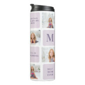 Moderne Collage Foto Happy Mothers Day Paarse Gift Thermosbeker (Geroteerd rechts)