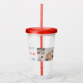 Moderne Collage Foto & Kleurrijke Beste Mum Ever G Acryl Drinkbeker (Voorkant)