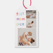 Moderne Collage Foto & Kleurrijke Beste Mum Ever G Cadeaulabel (Voorkant)