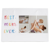 Moderne Collage Foto & Kleurrijke Beste Mum Ever G Groot Cadeauzakje (Voorkant)