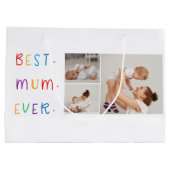 Moderne Collage Foto & Kleurrijke Beste Mum Ever G Groot Cadeauzakje (Achterkant)