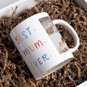 Moderne Collage Foto & Kleurrijke Beste Mum Ever G Koffiemok