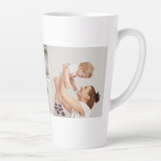 Moderne Collage Foto & Kleurrijke Beste Mum Ever G Latte Mok (Rechts)