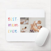 Moderne Collage Foto & Kleurrijke Beste Mum Ever G Muismat (Met muis)