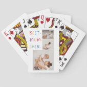 Moderne Collage Foto & Kleurrijke Beste Mum Ever G Pokerkaarten (Achterkant)