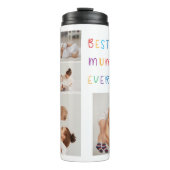 Moderne Collage Foto & Kleurrijke Beste Mum Ever G Thermosbeker (Voorkant)