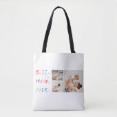 Moderne Collage Foto & Kleurrijke Beste Mum Ever G Tote Bag (Voorkant)