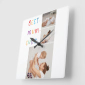 Moderne Collage Foto & Kleurrijke Beste Mum Ever G Vierkante Klok (Hoek)