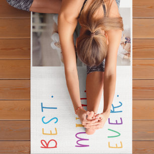 Moderne Collage Foto & Kleurrijke Beste Mum Ever G Yogamat