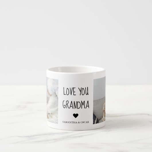 Moderne collage foto-liefde grootmoeder beste cade espresso kop (Voorkant)