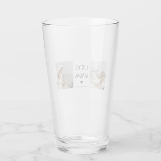 Moderne collage foto-liefde grootmoeder beste cade glas (Achterkant)