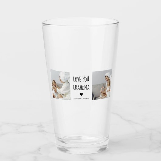 Moderne collage foto-liefde grootmoeder beste cade glas (Voorkant)