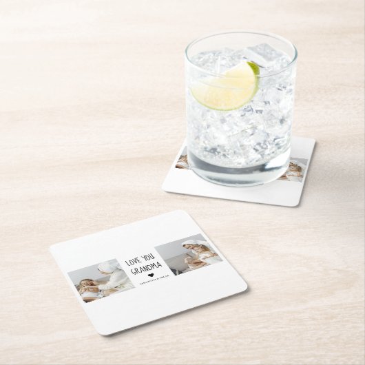 Moderne collage foto-liefde grootmoeder beste cade kartonnen onderzetters (Insitu)