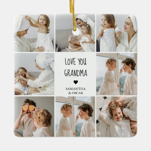 Moderne collage foto-liefde grootmoeder beste cade keramisch ornament (Voorkant)