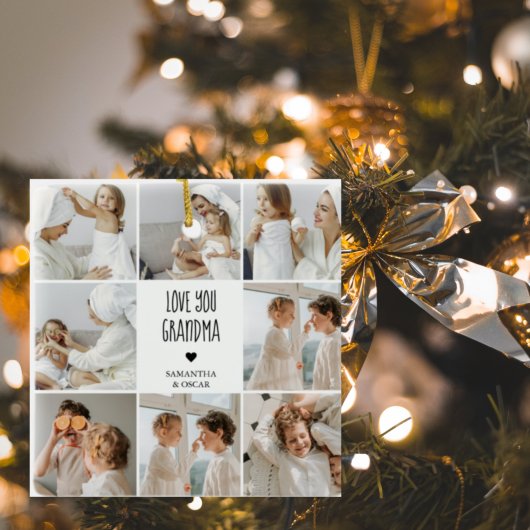 Moderne collage foto-liefde grootmoeder beste cade keramisch ornament