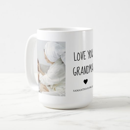 Moderne collage foto-liefde grootmoeder beste cade koffiemok (Voorkant links)