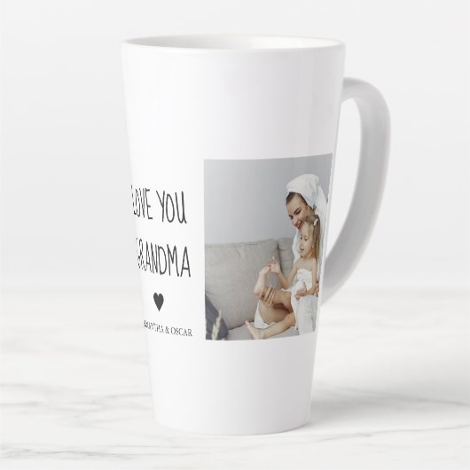 Moderne collage foto-liefde grootmoeder beste cade latte mok (Rechterhoek)