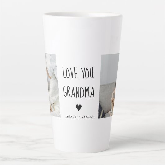 Moderne collage foto-liefde grootmoeder beste cade latte mok (Voorkant)