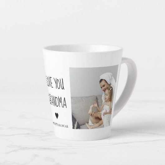 Moderne collage foto-liefde grootmoeder beste cade latte mok (Rechterhoek)