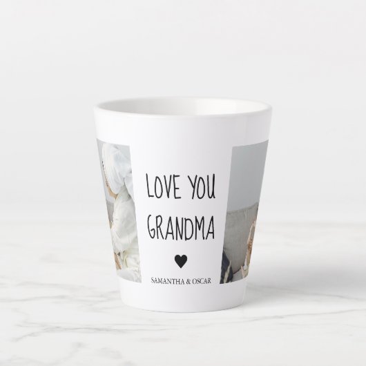 Moderne collage foto-liefde grootmoeder beste cade latte mok (Voorkant)