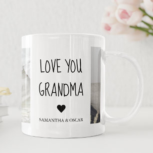 Moderne collage foto-liefde grootmoeder beste cade mok