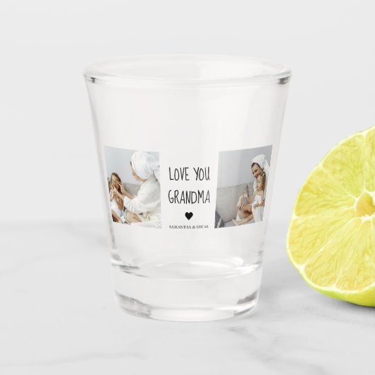 Moderne collage foto-liefde grootmoeder beste cade shot glas (Voorkant)