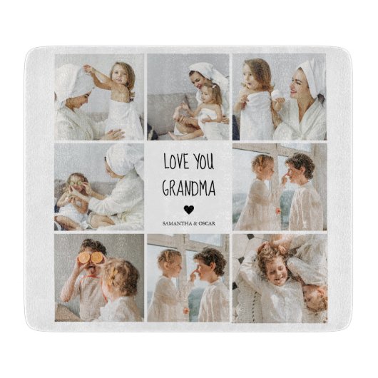 Moderne collage foto-liefde grootmoeder beste cade snijplank (Voorkant)