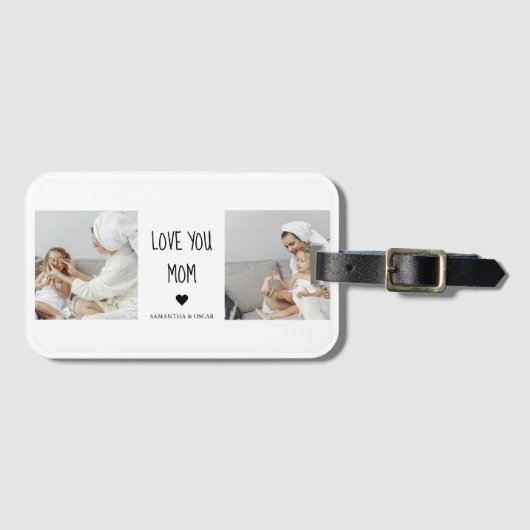 Moderne collage foto-liefde voor je moeder beste c bagagelabel (Voorkant (horizontaal))