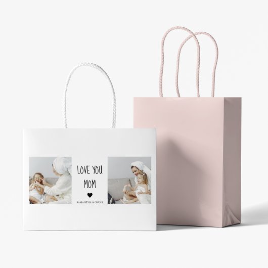 Moderne collage foto-liefde voor je moeder beste c groot cadeauzakje