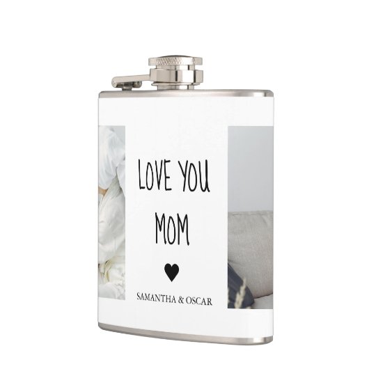 Moderne collage foto-liefde voor je moeder beste c heupfles (Links)